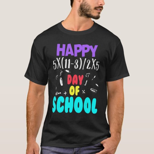 Math Teacher Happy 100th Day of School Equations_1 T-shirt (Voorkant)