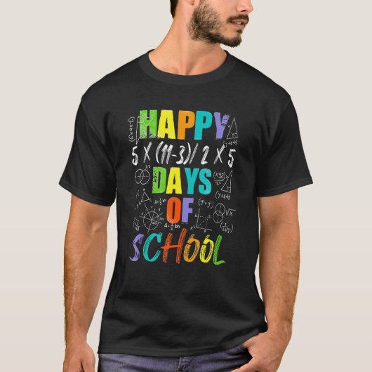 Math Teacher Happy 100th Day Of School Equations_2 T-shirt (Voorkant)