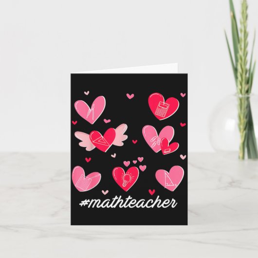 Math Teacher Heart Valentines Day Mathematics Teac Kaart (Voorkant)