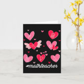 Math Teacher Heart Valentines Day Mathematics Teac Kaart (Gele Bloem)