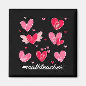 Math Teacher Heart Valentines Day Mathematics Teac Magneet (Voorkant)