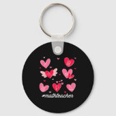 Math Teacher Heart Valentines Day Mathematics Teac Sleutelhanger (Voorkant)