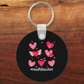 Math Teacher Heart Valentines Day Mathematics Teac Sleutelhanger (Voorkant)