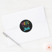 Math Teacher Math Is My Jam  Ronde Sticker (Envelop)