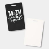 Math Teacher Math Teacher Squad Badge (Voor- en achterkant)