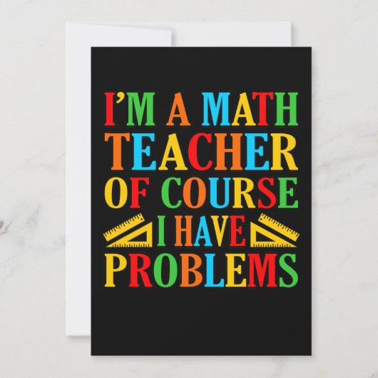 Math Teacher Problems Mathematics Maths Student Bedankkaart (Voorkant)
