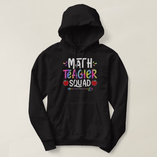 Math Teacher Squad First Day of School Tie-Dye Pre Hoodie (Design voorkant)