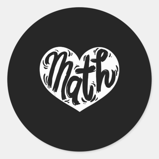 Math Teacher Student Love Valentine's Day  Ronde Sticker (Voorkant)