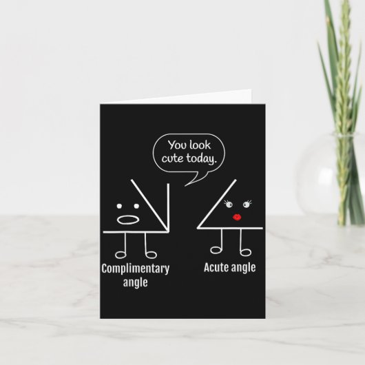 Math Teacher Tee - Complimentary Acute Angle Kaart (Voorkant)