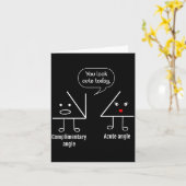 Math Teacher Tee - Complimentary Acute Angle Kaart (Gele Bloem)