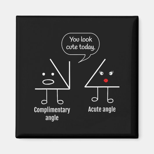Math Teacher Tee - Complimentary Acute Angle  Magneet (Voorkant)