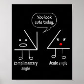 Math Teacher Tee - Complimentary Acute Angle  Poster (Voorkant)