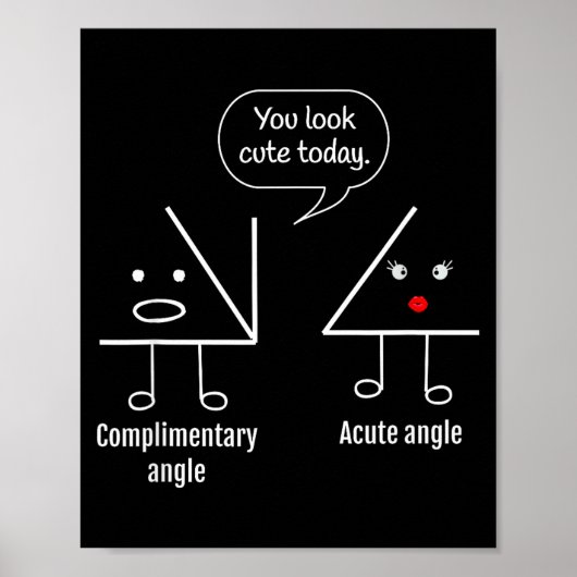 Math Teacher Tee - Complimentary Acute Angle  Poster (Voorkant)