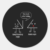 Math Teacher Tee - Complimentary Acute Angle  Ronde Sticker (Voorkant)