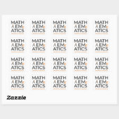 Math Teacher Typography Design Vierkante Sticker (Vel)