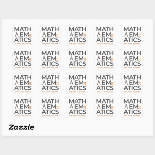 Math Teacher Typography Design Vierkante Sticker (Vel)