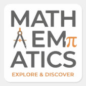 Math Teacher Typography Design Vierkante Sticker (Voorkant)