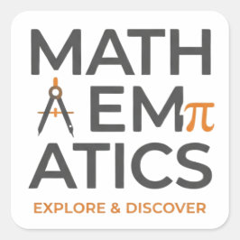 Math Teacher Typography Design Vierkante Sticker