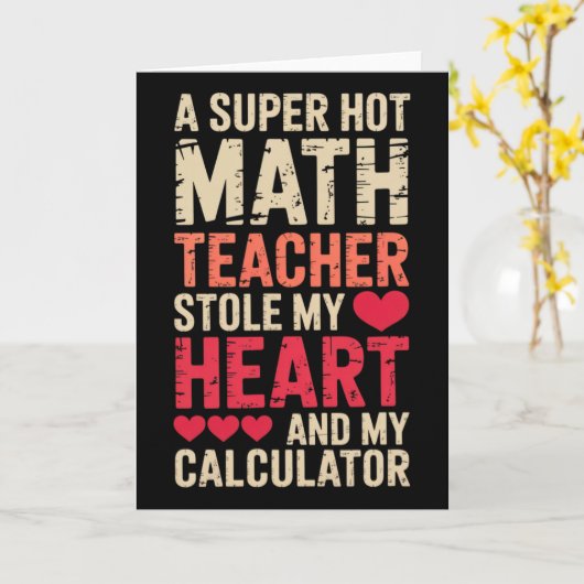Math Teacher Valentine's Day Algebra Calculus Love Kaart (Gele Bloem)