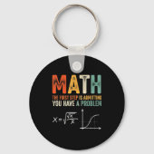 Math the first step is admitting have a problem sleutelhanger (Voorkant)