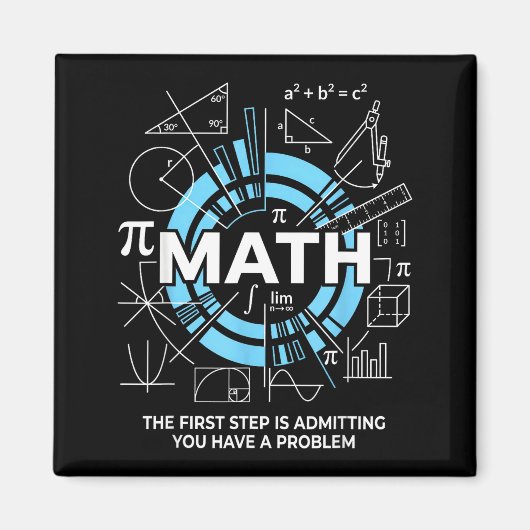 Math The First Step Is Admitting You Have A Proble Magneet (Voorkant)