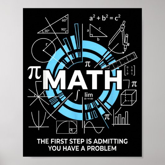 Math The First Step Is Admitting You Have A Proble Poster (Voorkant)