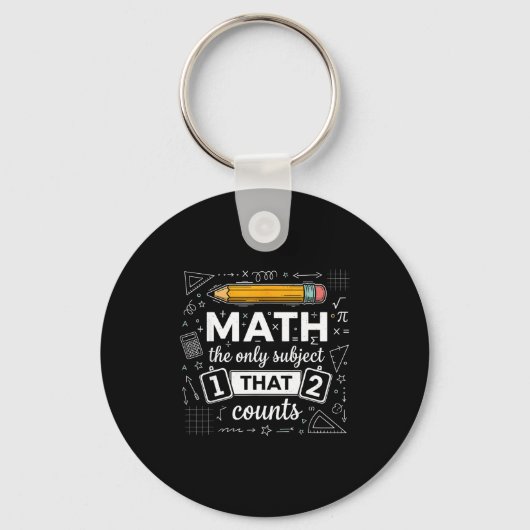 Math The Only Subject That Counts Funny Math Teach Sleutelhanger (Voorkant)