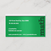 Math tutor visitekaartje (Achterkant)