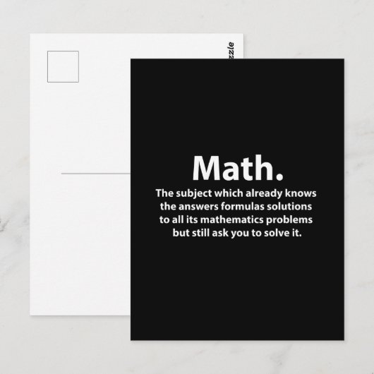 Math Typografie Grappige Wiskunde Briefkaart (Voorkant / Achterkant)