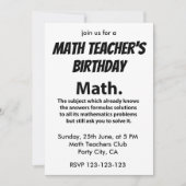Math Typografie Wiskunde Leraren Verjaardag Math Kaart (Voorkant)