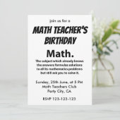 Math Typografie Wiskunde Leraren Verjaardag Math Kaart (Staand voorkant)