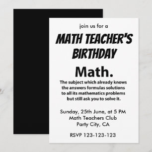 Math Typografie Wiskunde Leraren Verjaardag Math Kaart