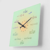 Math Wall Clock Vierkante Klok (Hoek)