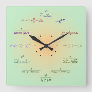 Math Wall Clock Vierkante Klok