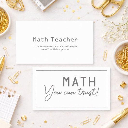 Math you can trust math teacher private lessons visitekaartje