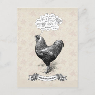 Mathemachicken Funny Wiskunde Chicken Pun Joke Briefkaart