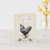 Mathemachicken Funny Wiskunde Chicken Pun Joke Kaart (Gele Bloem)