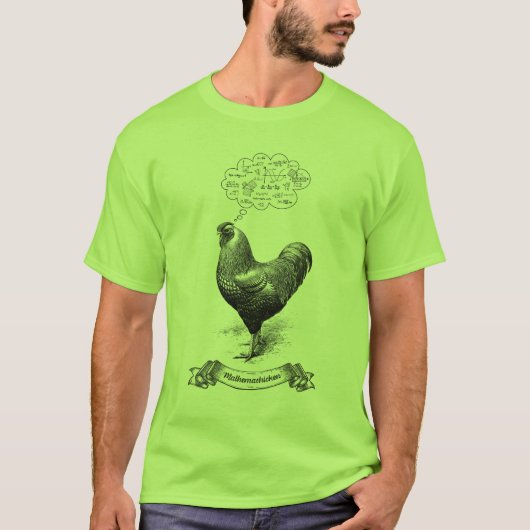 Mathemachicken Funny Wiskunde Chicken Pun Joke T-shirt (Voorkant)