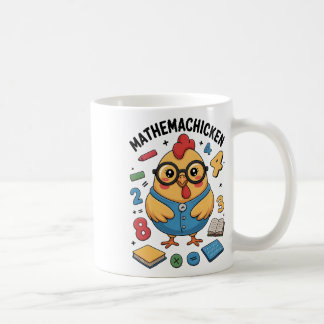 Mathemachicken Grappige wiskundeleraar Kip Pun man Koffiemok