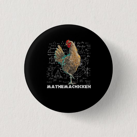Mathemachicken Ik hou van Chicken Funny Wiskunde L Ronde Button 3,2 Cm (Voorkant)