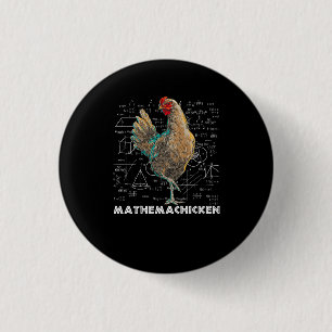Mathemachicken Ik hou van Chicken Funny Wiskunde L Ronde Button 3,2 Cm