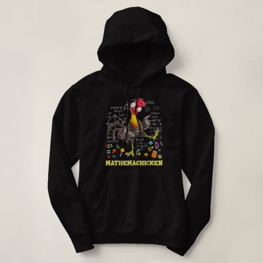 Mathemachicken leraar Wiskunde Lovers Funny chicke Hoodie (Design voorkant)