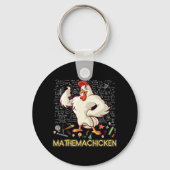 Mathemachicken Wiskunde Lover Funny Chicken Sleutelhanger (Voorkant)