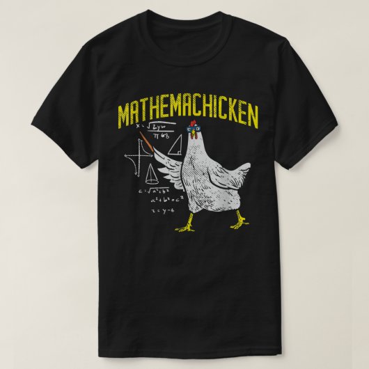 Mathemachicken Wiskunde Nerd Algebra leraar kip T-shirt (Design voorkant)