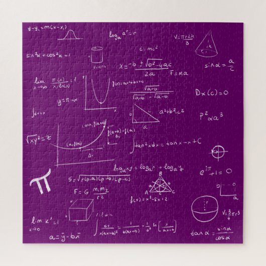 Mathematic Formulas and Equations Purple and White Legpuzzel (Verticaal)