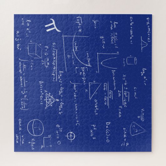 Mathematic Formulas Equations Blue and White Legpuzzel (Horizontaal)