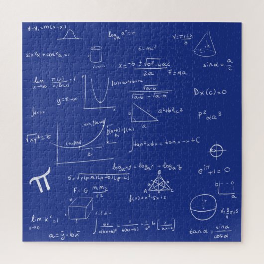Mathematic Formulas Equations Blue and White Legpuzzel (Verticaal)