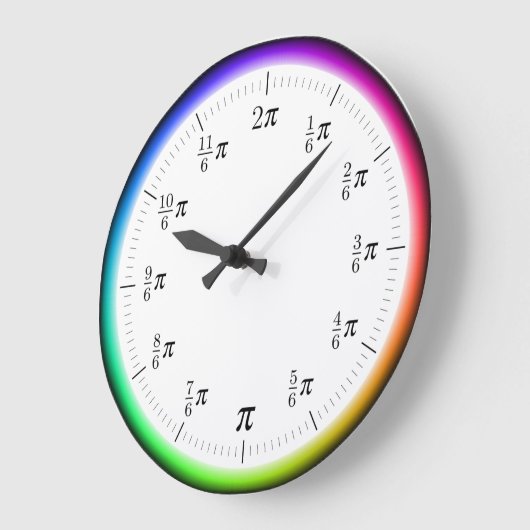Mathematical π Time Wall Clock with Rainbow Circle Grote Klok (Hoek)