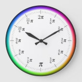Mathematical π Time Wall Clock with Rainbow Circle Grote Klok (Voorkant)