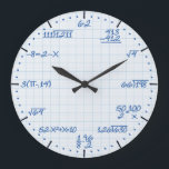 Mathematical Equations Clock Grote Klok<br><div class="desc">A één wiskundige grafiekvergelijkingen paper decorative wall clock. A great addition to any home,  school or office. Also makes a great gift idea for any teacher or focus.</div>